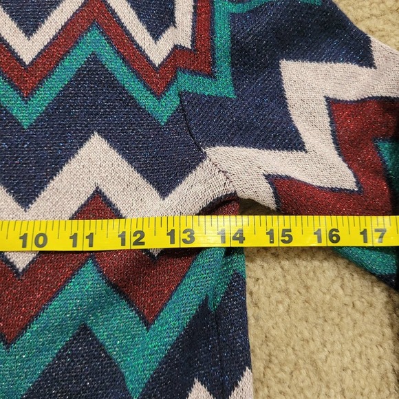 MNG Mango Suit Women's Sparkly Chevron Print‎ Crewneck Sweater. Size XS - Picture 8 of 8